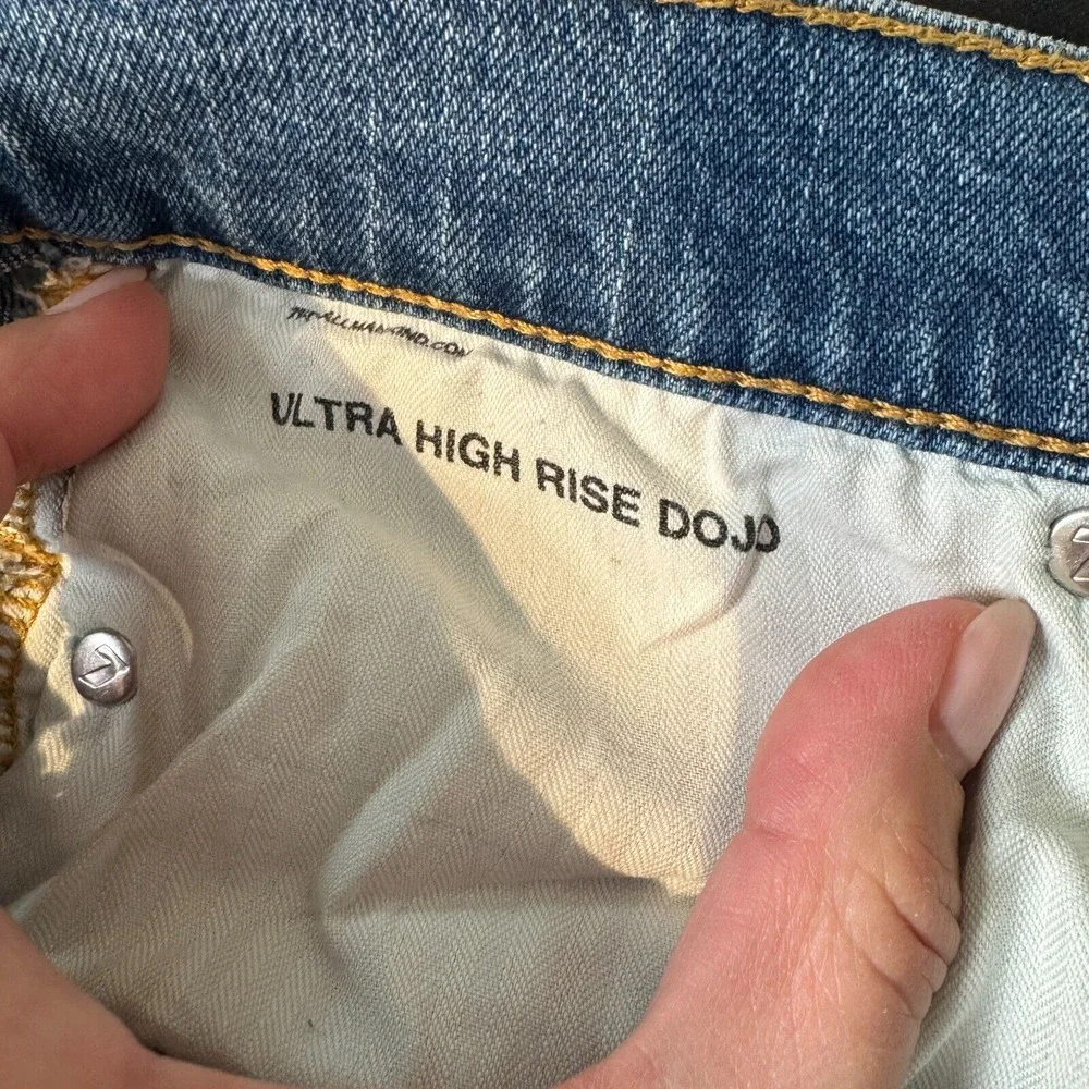 7 For All Mankind Jeans Ultra High Rise Dojo Raw Casual Festival‎ Boho Blue 30